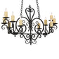 Meyda Lighting Kenneth 42" 10-Light Antique Iron Gate Island Chandelier With Ivory Faux Candlelight