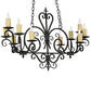 Meyda Lighting Kenneth 42" 10-Light Antique Iron Gate Island Chandelier With Ivory Faux Candlelight