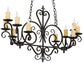 Meyda Lighting Kenneth 42" 10-Light Antique Iron Gate Island Chandelier With Ivory Faux Candlelight