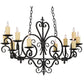 Meyda Lighting Kenneth 42" 10-Light Antique Iron Gate Island Chandelier With Ivory Faux Candlelight