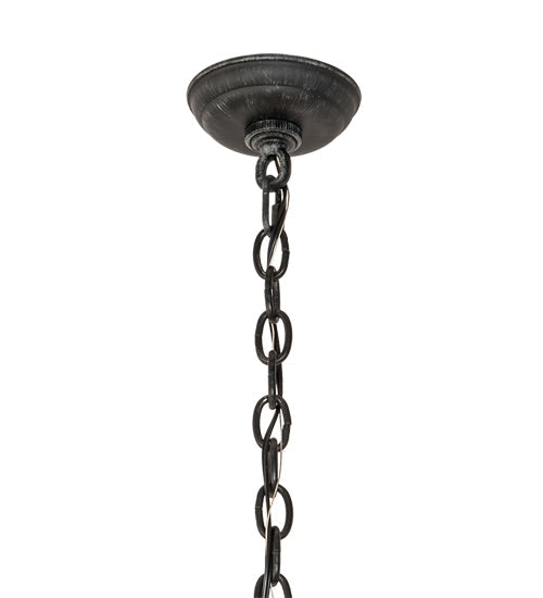 Meyda Lighting Kenosha 190565 36" 6-Light Antique Iron Gate Chandelier With Ivory Faux Candlelight