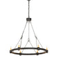 Meyda Lighting Kenosha 190565 36" 6-Light Antique Iron Gate Chandelier With Ivory Faux Candlelight