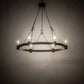 Meyda Lighting Kenosha 190565 36" 6-Light Antique Iron Gate Chandelier With Ivory Faux Candlelight