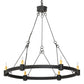 Meyda Lighting Kenosha 190565 36" 6-Light Antique Iron Gate Chandelier With Ivory Faux Candlelight