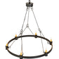 Meyda Lighting Kenosha 190565 36" 6-Light Antique Iron Gate Chandelier With Ivory Faux Candlelight