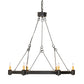 Meyda Lighting Kenosha 190565 36" 6-Light Antique Iron Gate Chandelier With Ivory Faux Candlelight