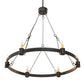 Meyda Lighting Kenosha 190565 36" 6-Light Antique Iron Gate Chandelier With Ivory Faux Candlelight