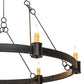Meyda Lighting Kenosha 190565 36" 6-Light Antique Iron Gate Chandelier With Ivory Faux Candlelight