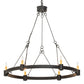 Meyda Lighting Kenosha 190565 36" 6-Light Antique Iron Gate Chandelier With Ivory Faux Candlelight