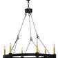 Meyda Lighting Kenosha 36" 6-Light Antique Iron Gate Chandelier With Ivory Faux Candlelight