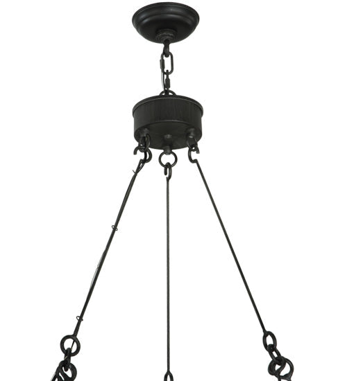Meyda Lighting Kenosha 36" 6-Light Antique Iron Gate Chandelier With Ivory Faux Candlelight