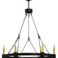 Meyda Lighting Kenosha 36" 6-Light Antique Iron Gate Chandelier With Ivory Faux Candlelight