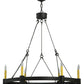 Meyda Lighting Kenosha 36" 6-Light Antique Iron Gate Chandelier With Ivory Faux Candlelight
