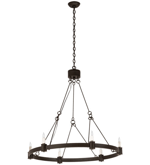 Meyda Lighting Kenosha 36" 6-Light Oil Rubbed Bronze Chandelier With White Faux Candlelight