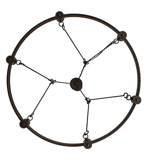 Meyda Lighting Kenosha 36" 6-Light Oil Rubbed Bronze Chandelier With White Faux Candlelight