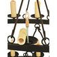 Meyda Lighting Kenosha 60" 28-Light 3-Tier Solar Black & Copper Highlights Chandelier With Ivory Faux Candlelight