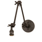 Meyda Lighting Kensington 12" Craftsman Brown Adjustable Wall Sconce With Clear Shade Glass