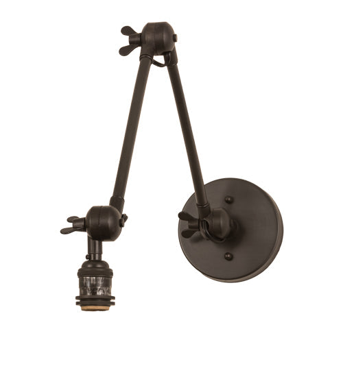 Meyda Lighting Kensington 12" Craftsman Brown Adjustable Wall Sconce With Clear Shade Glass