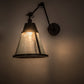 Meyda Lighting Kensington 12" Craftsman Brown Adjustable Wall Sconce With Clear Shade Glass