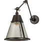 Meyda Lighting Kensington 12" Craftsman Brown Adjustable Wall Sconce With Clear Shade Glass