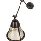 Meyda Lighting Kensington 12" Craftsman Brown Adjustable Wall Sconce With Clear Shade Glass