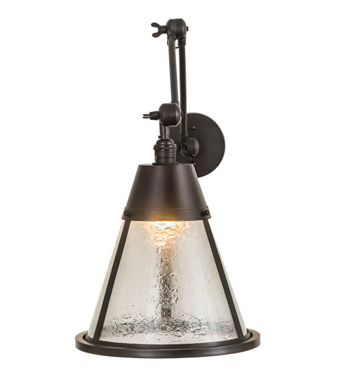 Meyda Lighting Kensington 12" Craftsman Brown Adjustable Wall Sconce With Clear Shade Glass