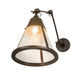 Meyda Lighting Kensington 12" Craftsman Brown Adjustable Wall Sconce With Clear Shade Glass
