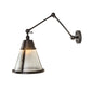 Meyda Lighting Kensington 12" Craftsman Brown Adjustable Wall Sconce With Clear Shade Glass