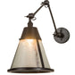 Meyda Lighting Kensington 12" Craftsman Brown Adjustable Wall Sconce With Clear Shade Glass