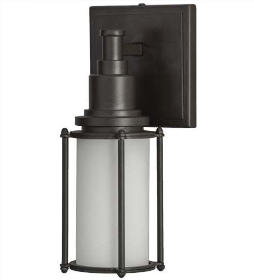Meyda Lighting Kepler 5" Oil Rubbed Bronze Wall Sconce With Frosted Clear Shade Glass