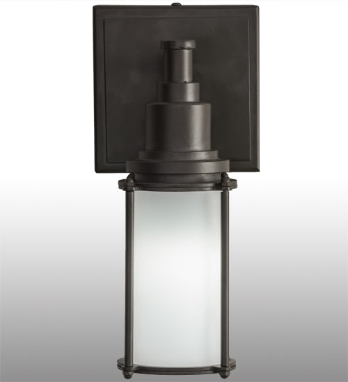 Meyda Lighting Kepler 5" Oil Rubbed Bronze Wall Sconce With Frosted Clear Shade Glass