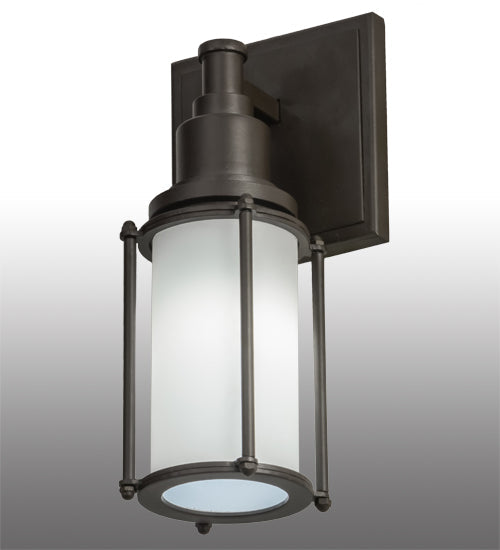 Meyda Lighting Kepler 5" Oil Rubbed Bronze Wall Sconce With Frosted Clear Shade Glass