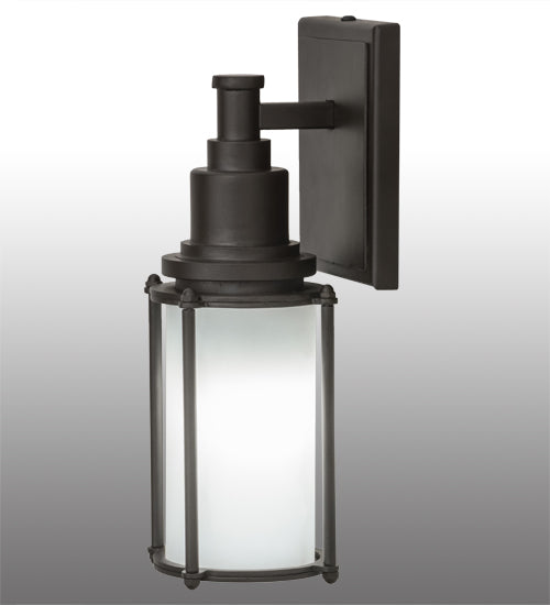 Meyda Lighting Kepler 5" Oil Rubbed Bronze Wall Sconce With Frosted Clear Shade Glass