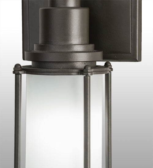 Meyda Lighting Kepler 5" Oil Rubbed Bronze Wall Sconce With Frosted Clear Shade Glass