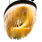 Meyda Lighting Kepley 168" LED Solar Black Chandelier With Amber Rainstone Idalight Shade