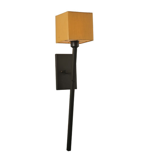 Meyda Lighting Kesara 6" Blackwash Wall Sconce With Beige Textrene Shade