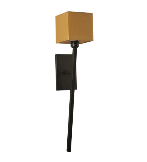 Meyda Lighting Kesara 6" Blackwash Wall Sconce With Beige Textrene Shade