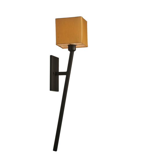 Meyda Lighting Kesara 6" Blackwash Wall Sconce With Beige Textrene Shade
