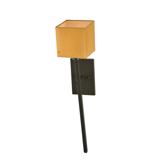 Meyda Lighting Kesara 6" Blackwash Wall Sconce With Beige Textrene Shade
