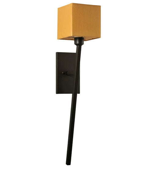 Meyda Lighting Kesara 6" Blackwash Wall Sconce With Beige Textrene Shade
