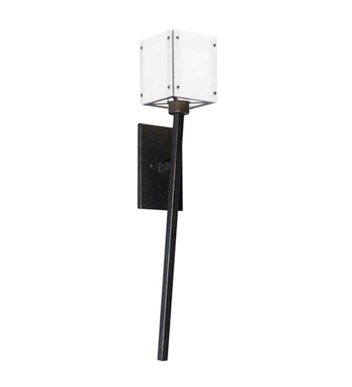 Meyda Lighting Kesara 6" Gilded Tobacco Wall Sconce With Whitestone Idalight Shade Glass