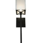 Meyda Lighting Kesara 8" Textured Black Wall Sconce With Whitestone Idalight Shade Glass