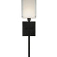 Meyda Lighting Kesara 8" Textured Black Wall Sconce With Whitestone Idalight Shade Glass