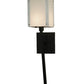 Meyda Lighting Kesara 8" Textured Black Wall Sconce With Whitestone Idalight Shade Glass