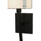Meyda Lighting Kesara 8" Textured Black Wall Sconce With Whitestone Idalight Shade Glass