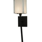Meyda Lighting Kesara 8" Textured Black Wall Sconce With Whitestone Idalight Shade Glass