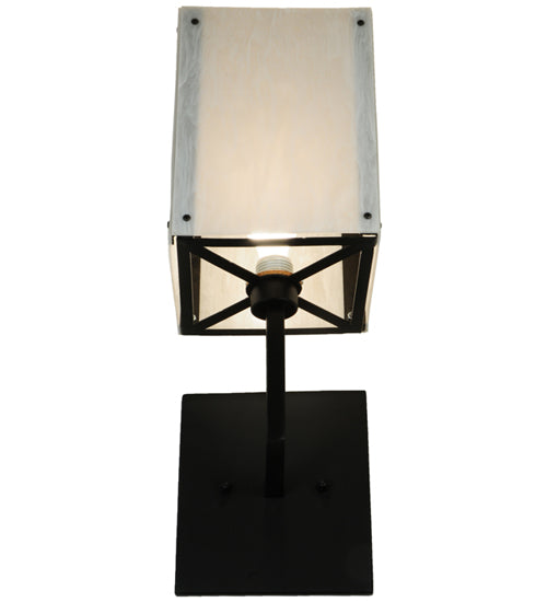 Meyda Lighting Kesara 8" Textured Black White Alabaster Wall Sconce With Whitestone Idalight Shade Glass