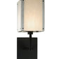 Meyda Lighting Kesara 8" Textured Black White Alabaster Wall Sconce With Whitestone Idalight Shade Glass
