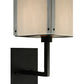 Meyda Lighting Kesara 8" Textured Black White Alabaster Wall Sconce With Whitestone Idalight Shade Glass