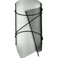 Meyda Lighting Kiltered 8" LED Black Wall Sconce With White and Black Mesh Shade